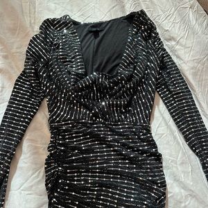 HOURS black and silver dress! Worn once in great condition!!
